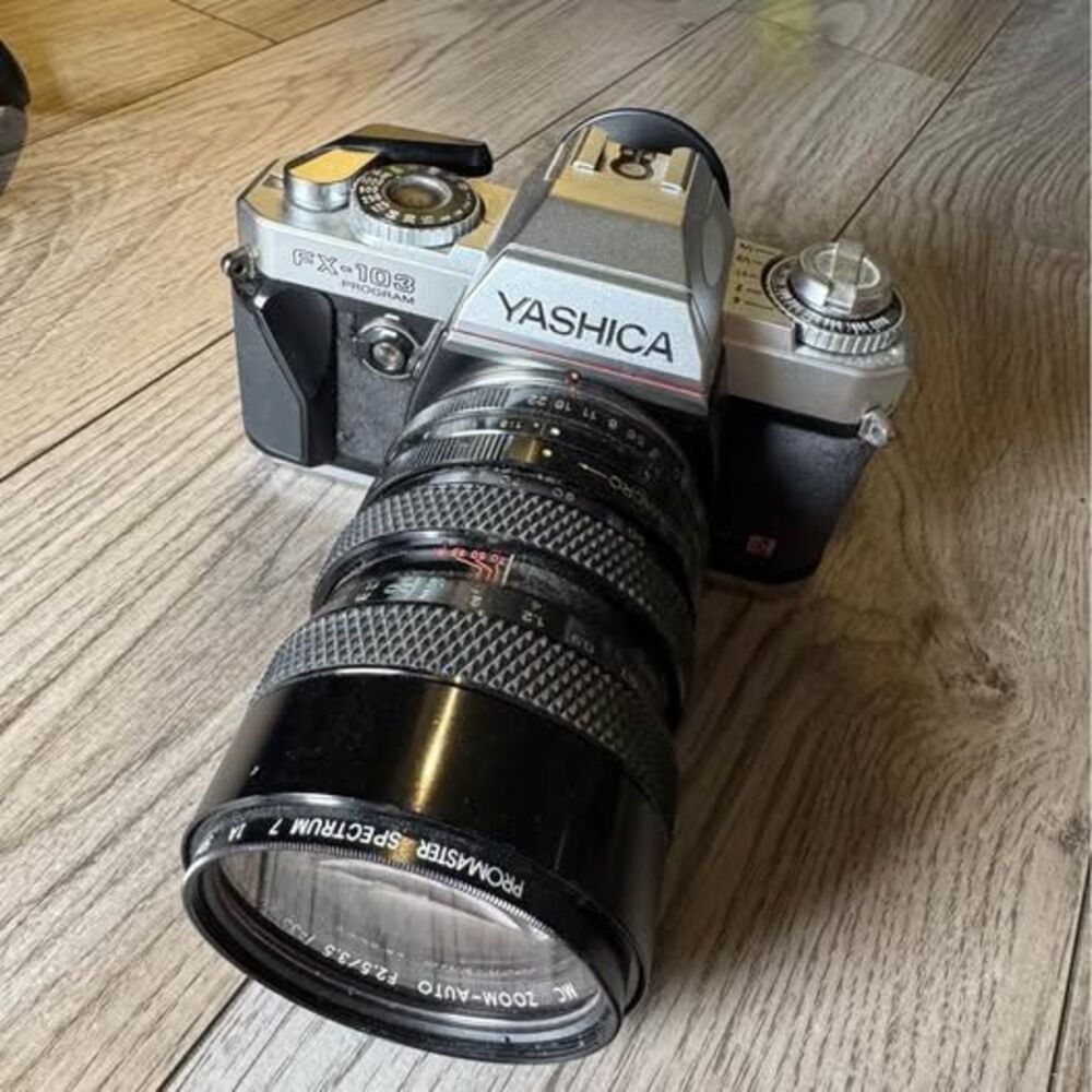 Yashica FX-103 Program 35mm SLR Film Camera + Soligor 35-70mm Zm Lens Untested
